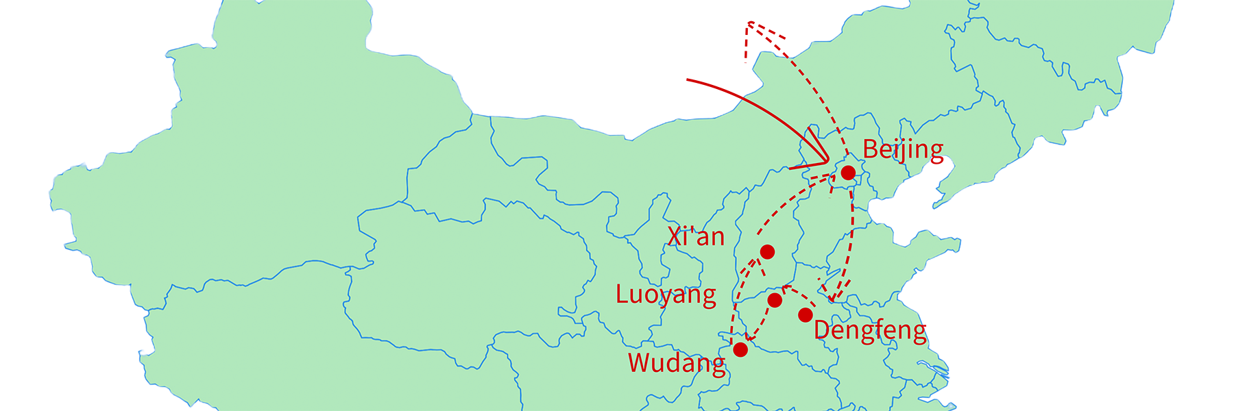 China Kung Fu Trip 2024 map